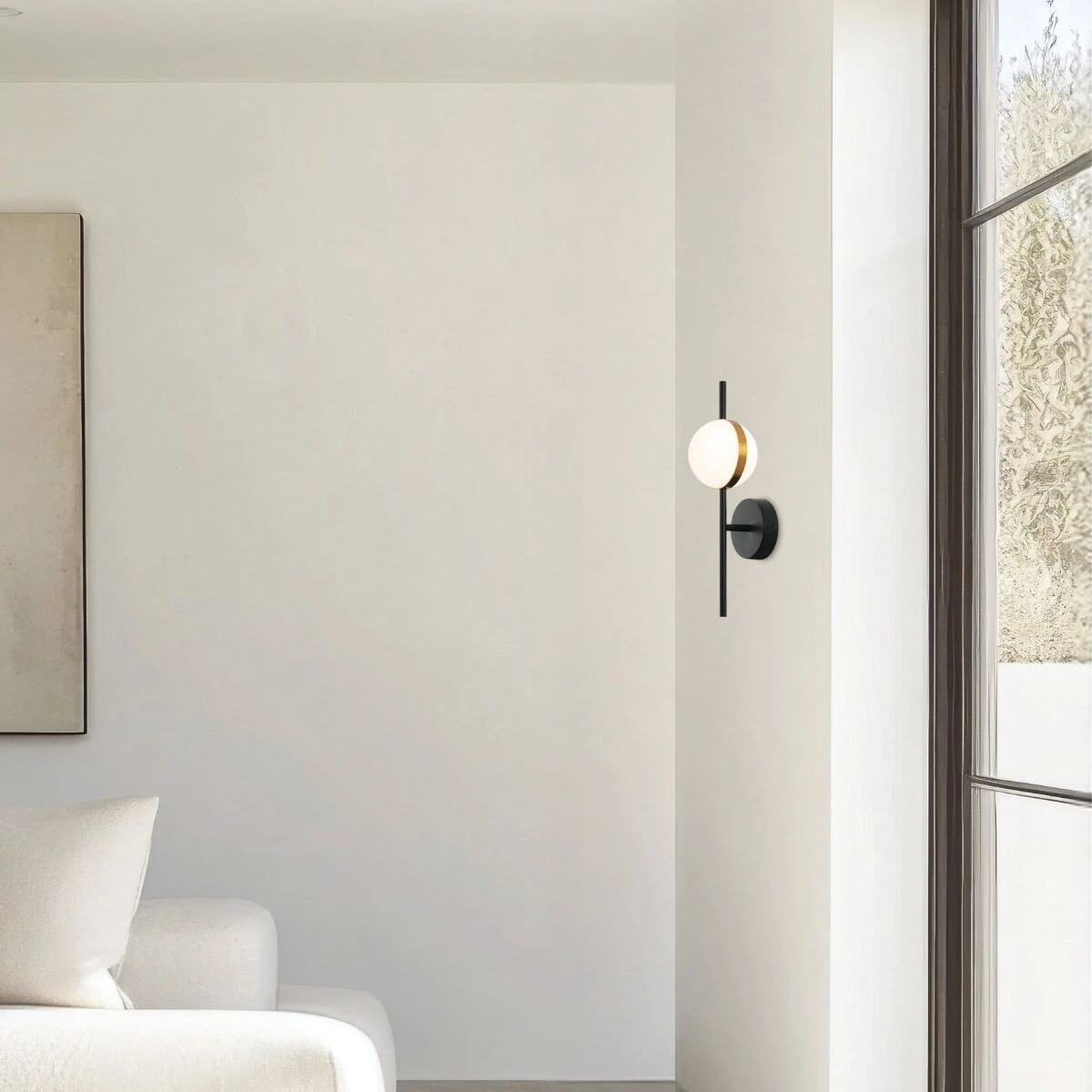 Modern Black & Gold Matt LED Wall Light
