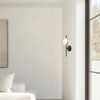 Modern Black & Gold Matt LED Wall Light - Image 1
