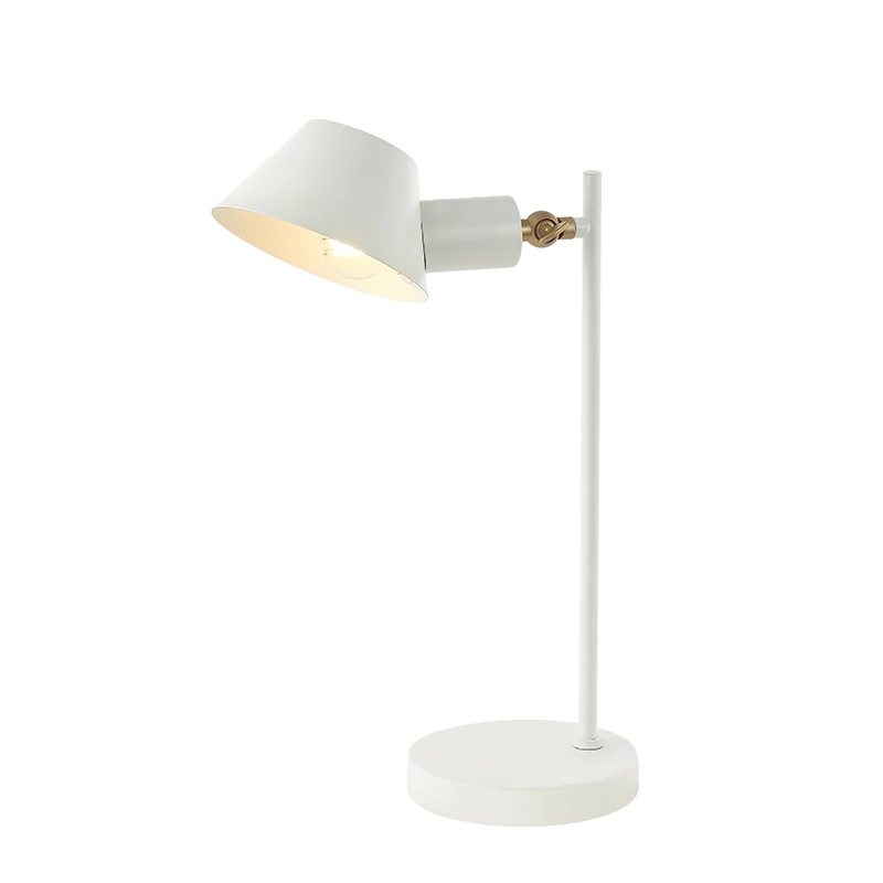 White & Gold Matt Adjustable Desk Lamp E27
