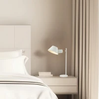 White & Gold Matt Adjustable Desk Lamp E27 - Image 1