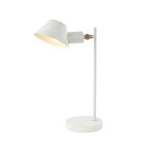 White & Gold Matt Adjustable Desk Lamp E27 - Image 2