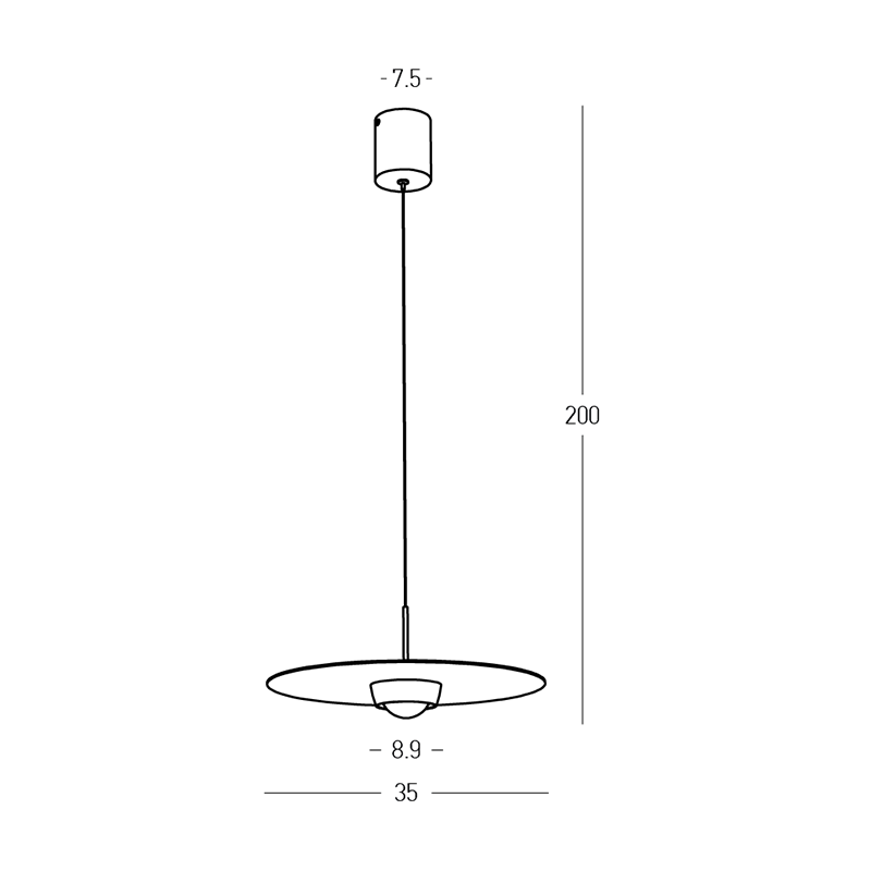 LED pakabinamas šviestuvas Ø35 cm – apvalus, terakotinis, TRIAC - Nuotrauka 3