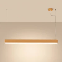 Pendant LED lamp 120 cm – linear, gold, remote dimming - Image 4