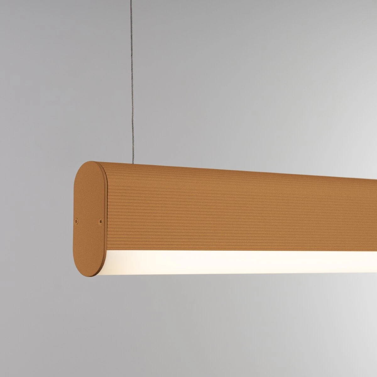 Pendant LED lamp 120 cm – linear, gold, remote dimming