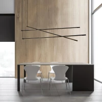 Intersecting Linear LED Pendant Light, Sandy Black 3000K - Image 3