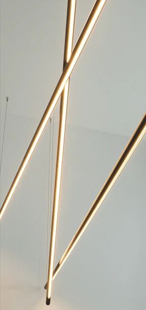 Intersecting Linear LED Pendant Light, Sandy Black 3000K