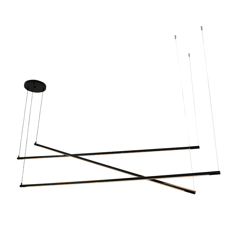 Intersecting Linear LED Pendant Light, Sandy Black 3000K