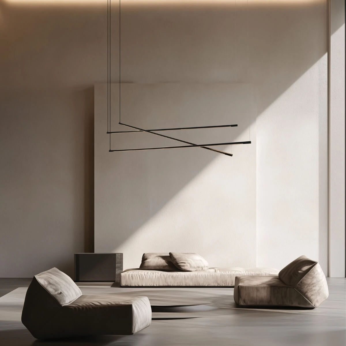 Intersecting Linear LED Pendant Light, Sandy Black 3000K