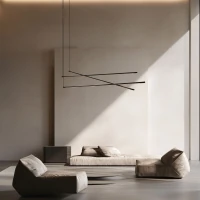 Intersecting Linear LED Pendant Light, Sandy Black 3000K - Image 1