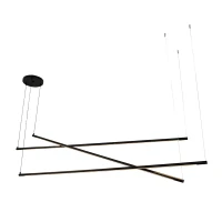 Intersecting Linear LED Pendant Light, Sandy Black 3000K - Image 2
