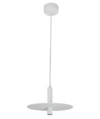 Minimalist LED Pendant Light, Matt White, 26cm - Image 1