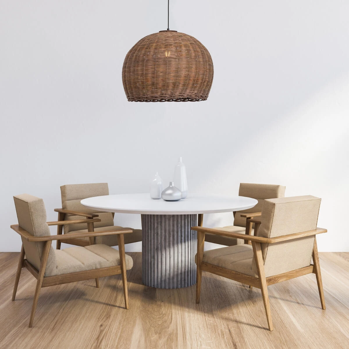 Pendant Light Woven Bamboo Shade Ø65cm