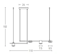 Modern Linear LED Pendant Light with Brass Accents - Image 3