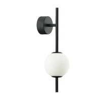 LED Wall Light Black Matt with Opal Glass - Image 1