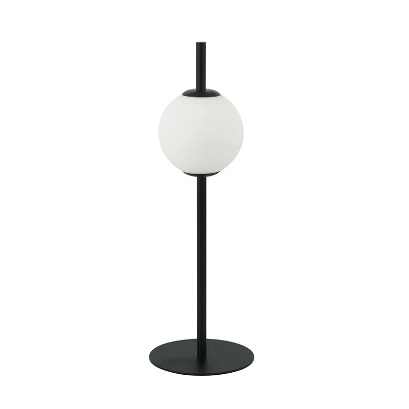 Nešiojama LED stalinė lempa, 6W 3000K, juodo matto metalo su opalo stiklu