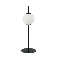 Nešiojama LED stalinė lempa, 6W 3000K, juodo matto metalo su opalo stiklu - Nuotrauka 1