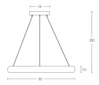 Linear LED Pendant Light, White Matte 60cm - Image 3