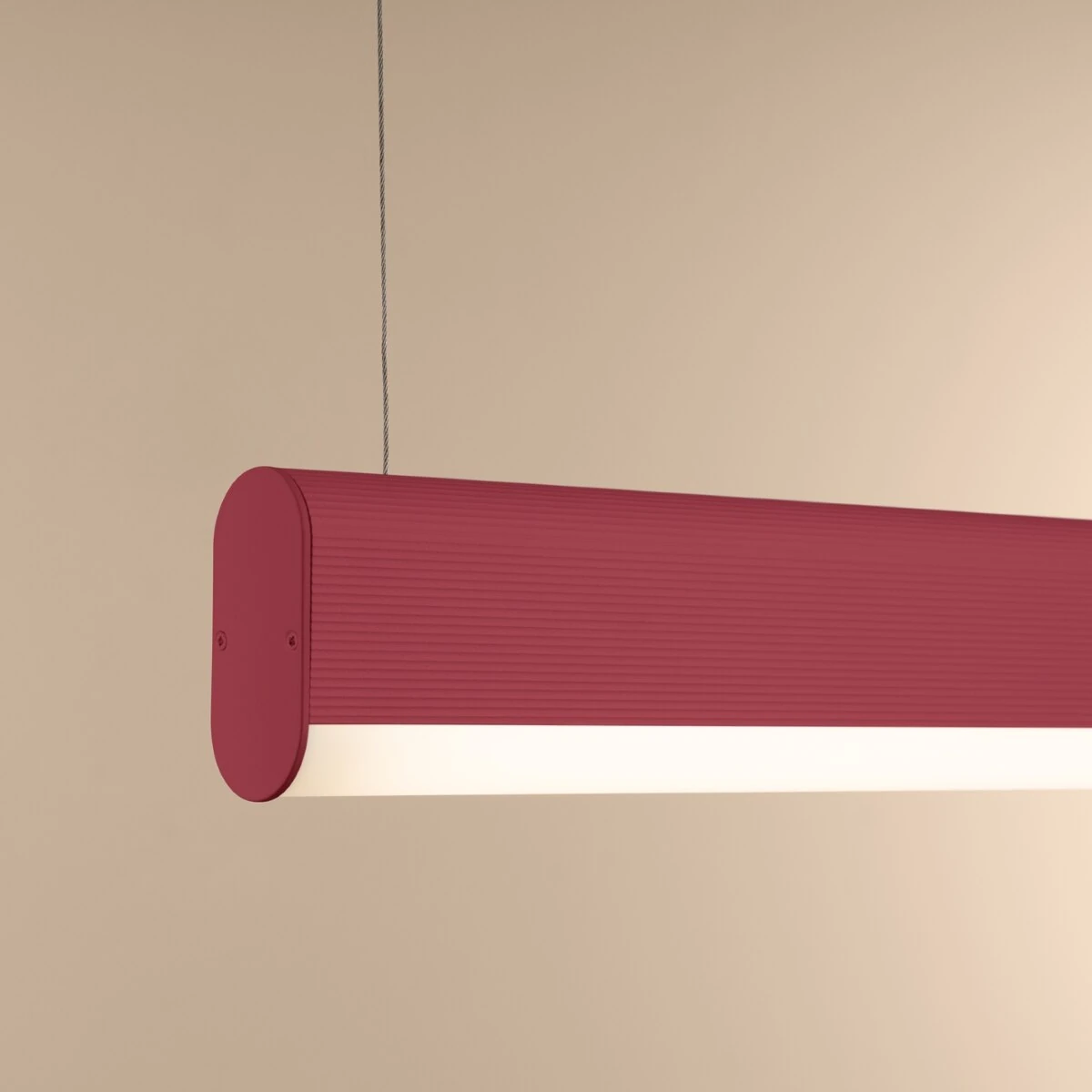 Pendant lamp 120 cm / 38W – linear, pink, remote dimming