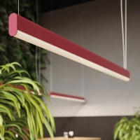 Pendant lamp 120 cm / 38W – linear, pink, remote dimming - Image 1