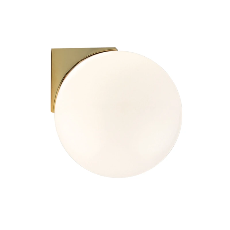 Brushed Brass LED Wall Light with Opal Glass