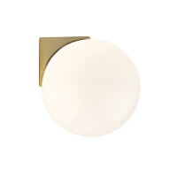 Brushed Brass LED Wall Light with Opal Glass - Image 2