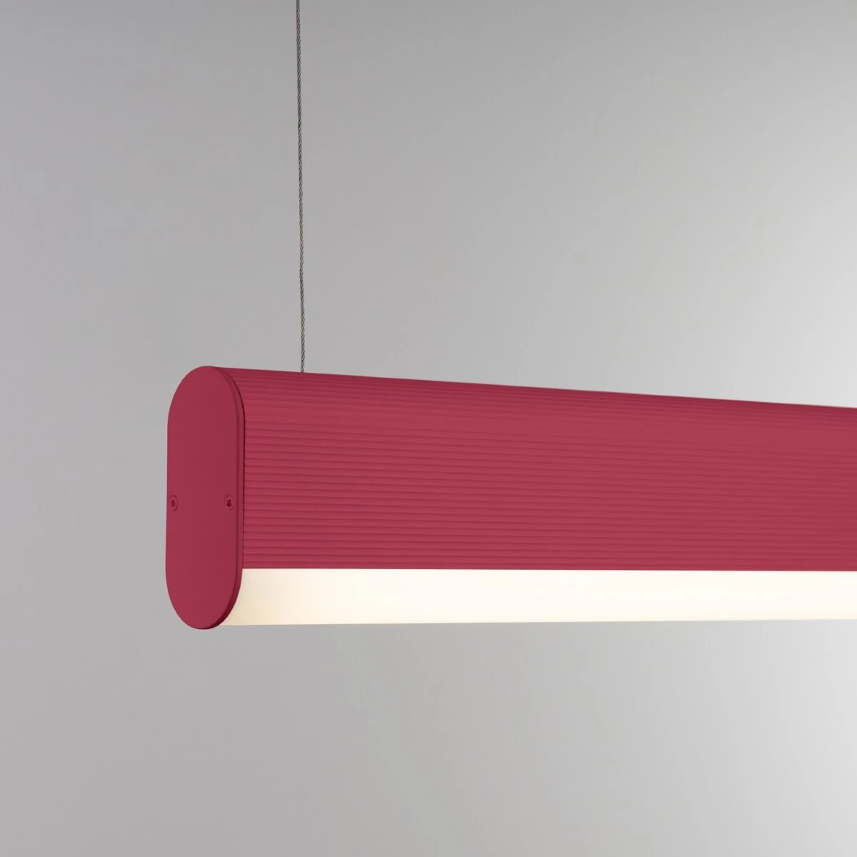 Pakabinamas LED šviestuvas 120 cm – linijinis, rožinis, su pulteliu