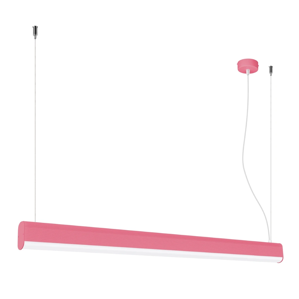 Pakabinamas LED šviestuvas 120 cm – linijinis, rožinis, su pulteliu
