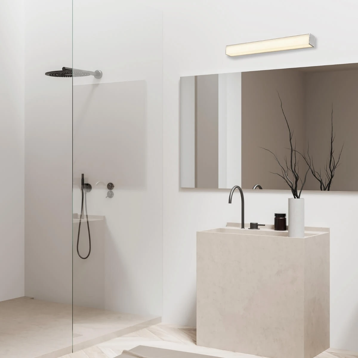 Grey LED Bathroom Wall Light 16W 3000K IP44
