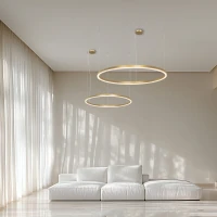 Gold Matt LED Ring Pendant Light - Image 3
