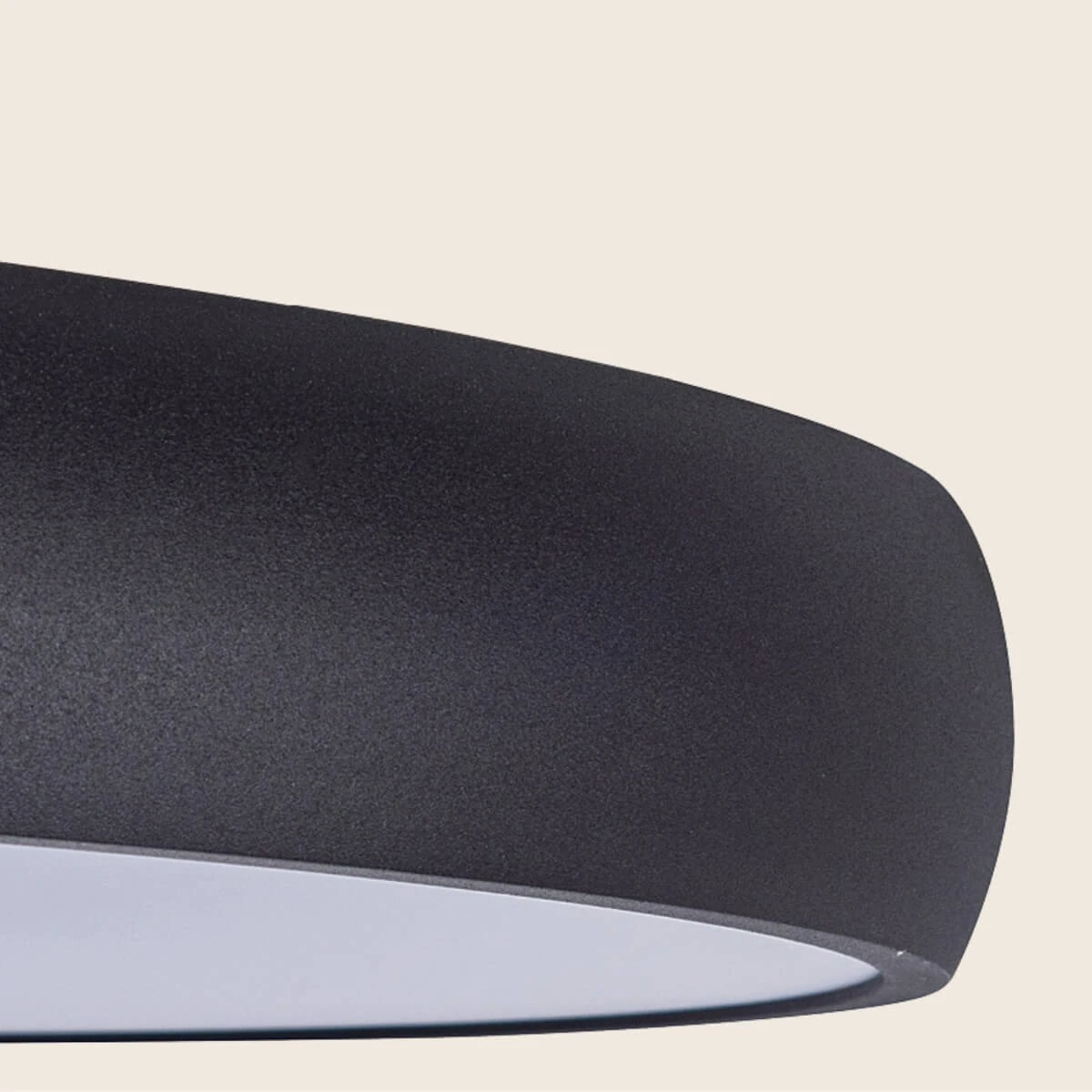 Apvalus smėlio juodos spalvos LED pakabinamas šviestuvas, Ø40cm