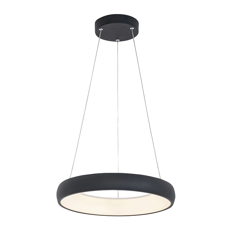 Apvalus smėlio juodos spalvos LED pakabinamas šviestuvas, Ø40cm