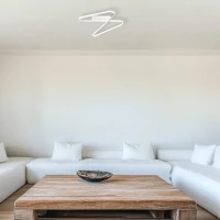 Modern Abstract LED Ceiling Light, White - Image 1