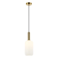 Aukso Matinio Metalo ir Opalinio Stiklo Pakabinamas Šviestuvas, 45 cm - Nuotrauka 2