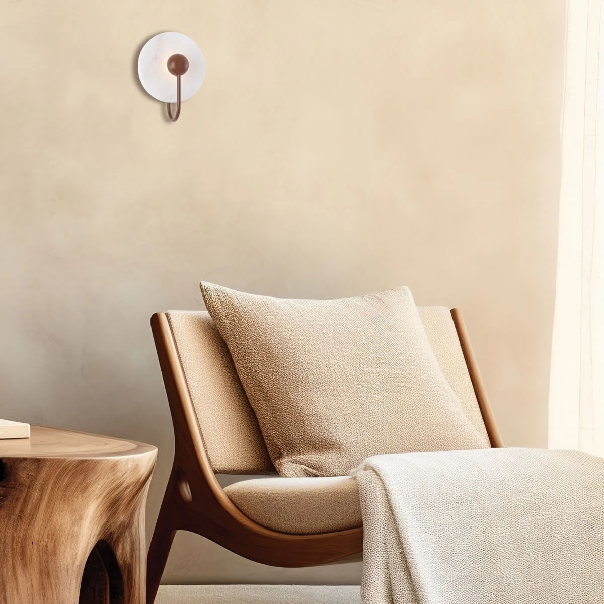 LED sieninis šviestuvas baltas marmuras ir korteno spalva