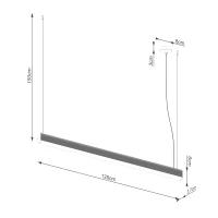 Pakabinamas LED šviestuvas 120 cm – linijinis, baltas, su nuotoliniu valdymu - Nuotrauka 10
