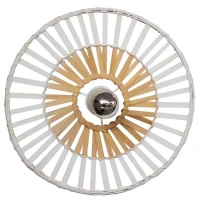 Bohemiškas bambuko ir baltos spalvos lubinis šviestuvas, Ø40 cm, E27, maks. 40W - Nuotrauka 2