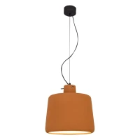 Natūralaus Molio ir Juodo Metalo Pakabinamas Šviestuvas, Ø28cm - Nuotrauka 2