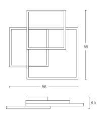 Geometrinis Matinio Aukso LED Lubinis Šviestuvas su Pritemdimu - Nuotrauka 2