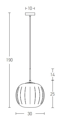 Ribbed Pendant Light, Ø30cm, E27, 40W Max
