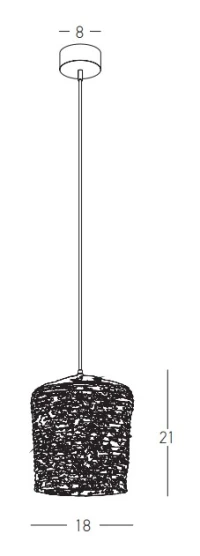 Natural Braided Wheat Pendant Light, Black, 18cm Ø x 21cm H - Image 4