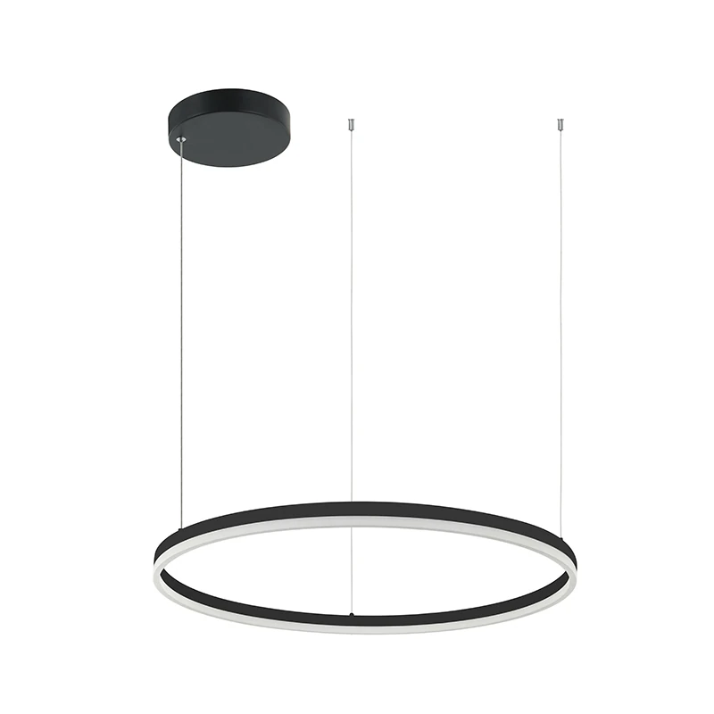 80cm Black Matt Circular LED Pendant Light