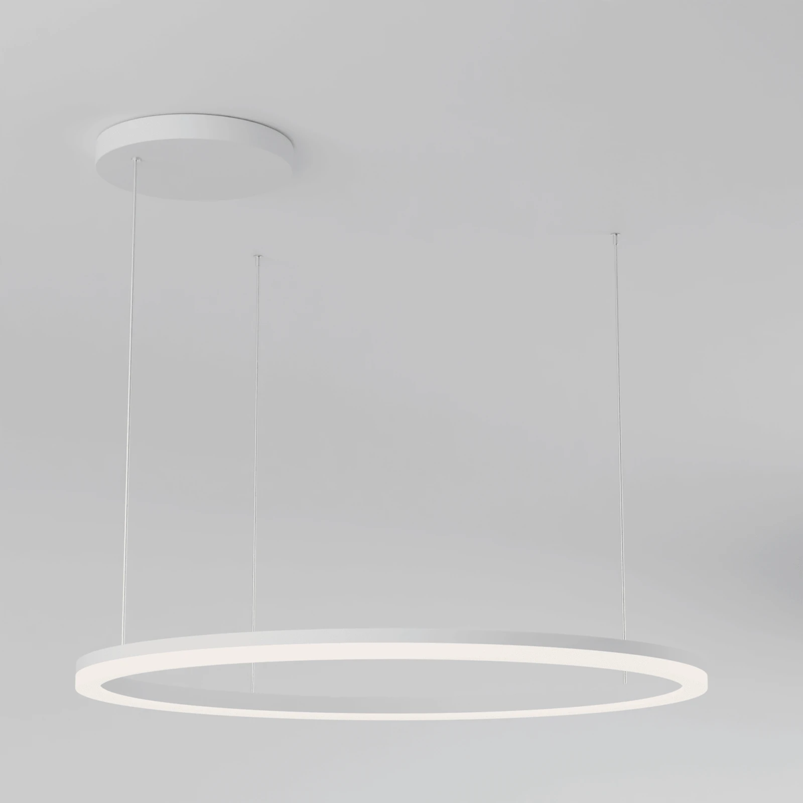 LED Pendant Light 80cm Ring Dimmable White Matt