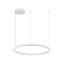 LED Pendant Light 80cm Ring Dimmable White Matt - Image 1