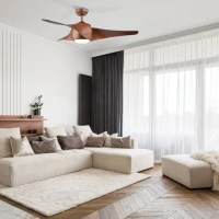 Decorative Wood Finish Ceiling Fan with Tunable LED Light - Image 1