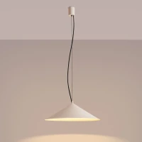 Pakabinamas šviestuvas 50 cm – kūginis, smėlio spalvos, šiltas LED - Nuotrauka 10