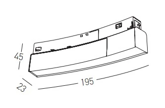 Magnetic Linear LED Track Light, 8W 3000K DALI, Sandy Black