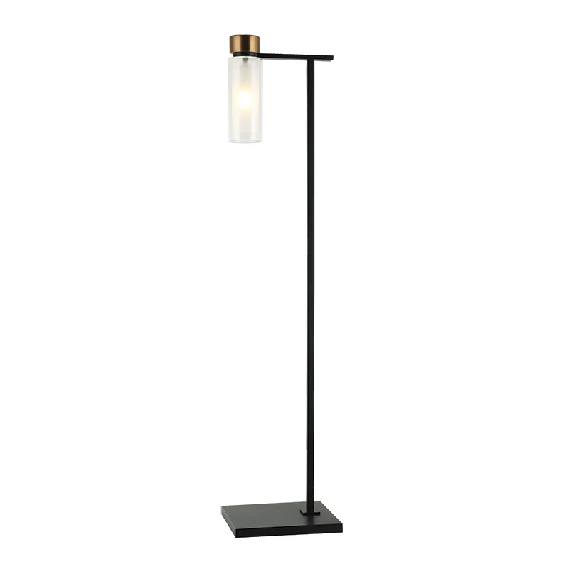 LED Floor Lamp Matt Black - Antique Brass