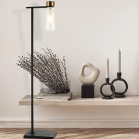 LED Floor Lamp Matt Black - Antique Brass - Image 1