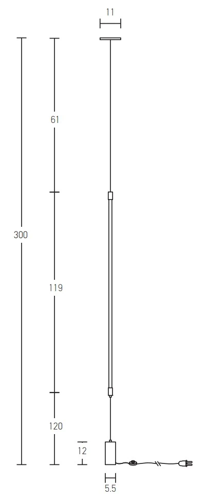 Linear LED Pendant Light, Black Matt Finish
