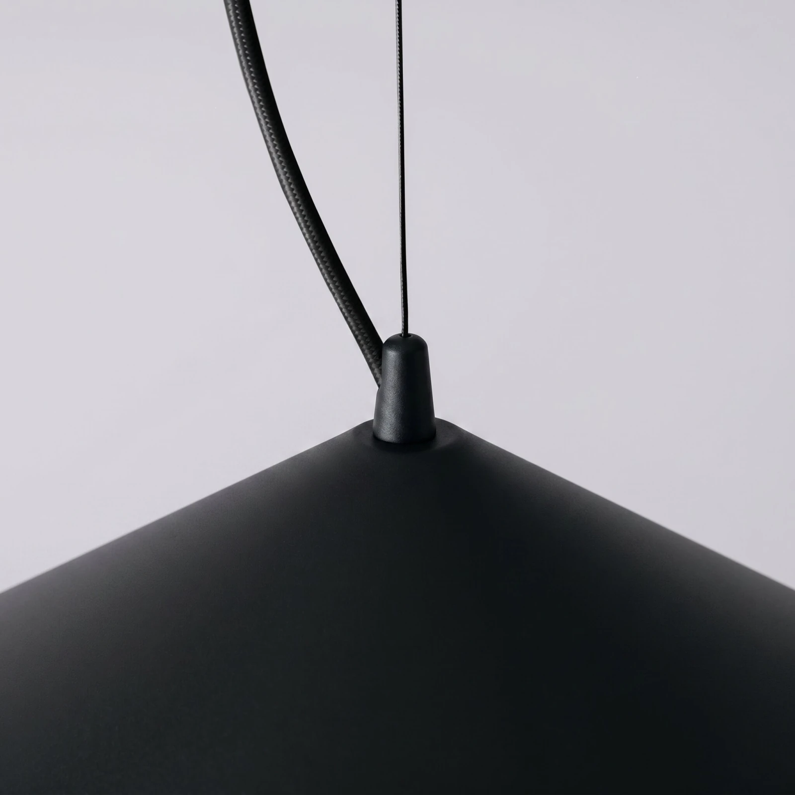 Pendant lamp 50 cm – conical, black, warm LED 3000K